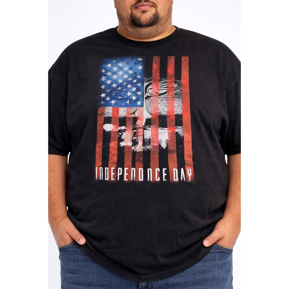 Independence Day Resurgence T Shirt Mens XXXXL Black USA Flag Astronaut Graphic
